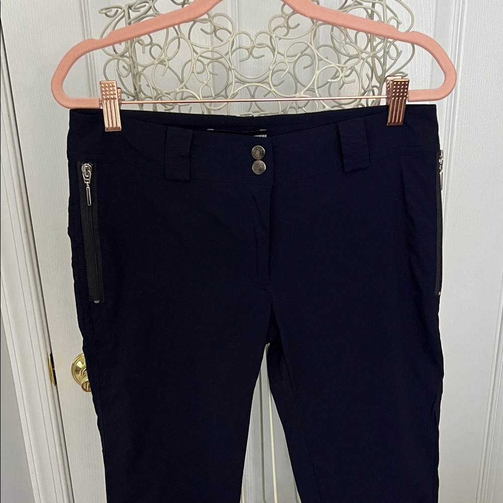 Anatomie navy travel pants with Zipper Details